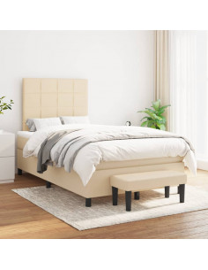 Giroletto a Molle con Materasso Crema 120x190 cm in Tessuto 2