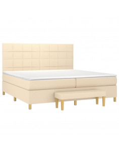 Giroletto a Molle con Materasso Crema 200x200 cm in Tessuto 2