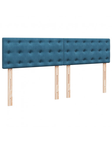 Giroletto a Molle con Materasso Blu 200x200 cm in Velluto