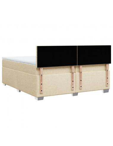 Giroletto a Molle con Materasso Crema 200x200 cm in Tessuto