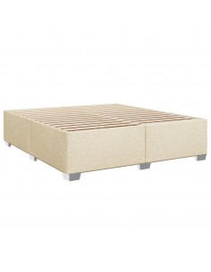 Giroletto a Molle con Materasso Crema 200x200 cm in Tessuto 2