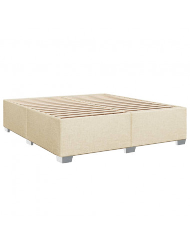 Giroletto a Molle con Materasso Crema 200x200 cm in Tessuto