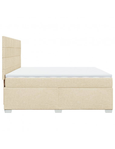 Giroletto a Molle con Materasso Crema 200x200 cm in Tessuto