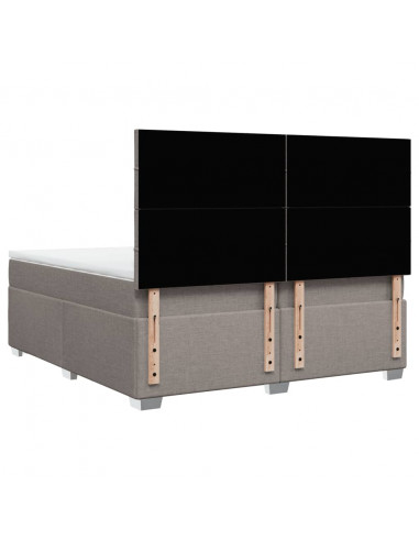 Giroletto a Molle con Materasso Tortora 200x200 cm in Tessuto