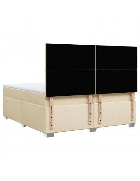 Giroletto a Molle con Materasso Crema 200x200 cm in Tessuto