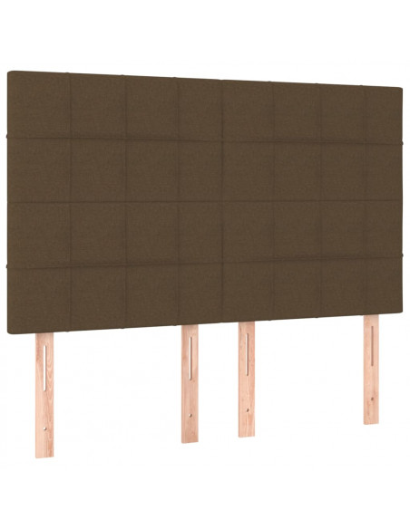 Giroletto con Testiera Marrone Scuro 140x200 cm in Tessuto