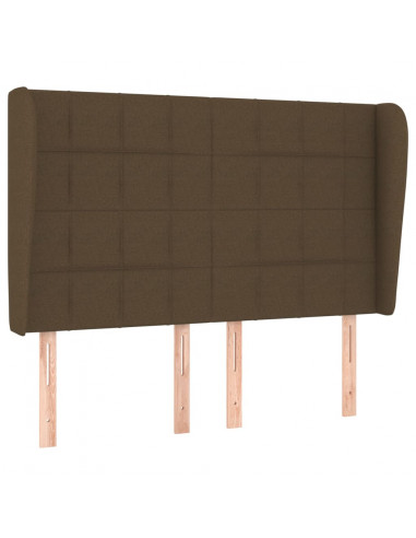 Giroletto a Molle con Materasso Marrone Scuro 140x200cm Tessuto