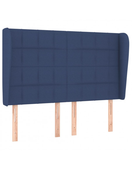 Giroletto a Molle con Materasso Blu 140x200 cm in Tessuto