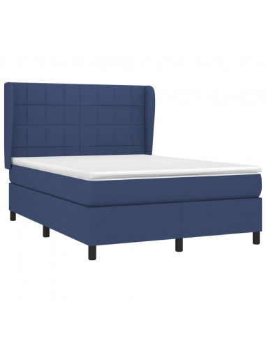 Giroletto a Molle con Materasso Blu 140x190 cm in Tessuto