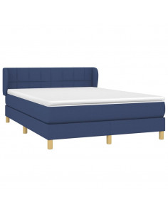 Giroletto a Molle con Materasso Blu 140x190 cm in Tessuto 2