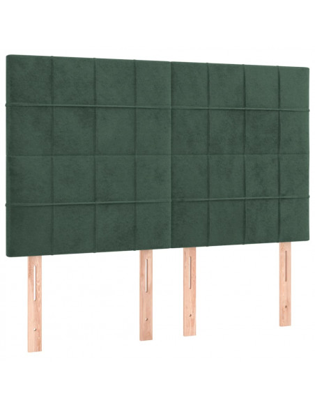 Giroletto con Testiera Verde Scuro 140x200 cm in Velluto