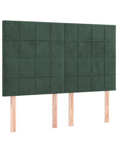 Giroletto a Molle con Materasso Verde Scuro 140x200 cm Velluto