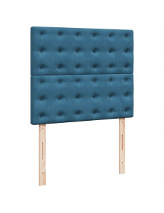 Giroletto a Molle con Materasso Blu 120x190 cm in Velluto 2