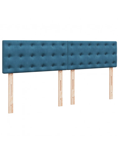 Giroletto a Molle con Materasso Blu 200x200 cm in Velluto