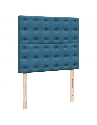 Giroletto a Molle con Materasso Blu 120x200 cm in Velluto