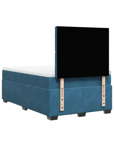 Giroletto a Molle con Materasso Blu 120x200 cm in Velluto