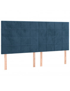 Giroletto con Testiera Blu Scuro 180x200 cm in Velluto 2