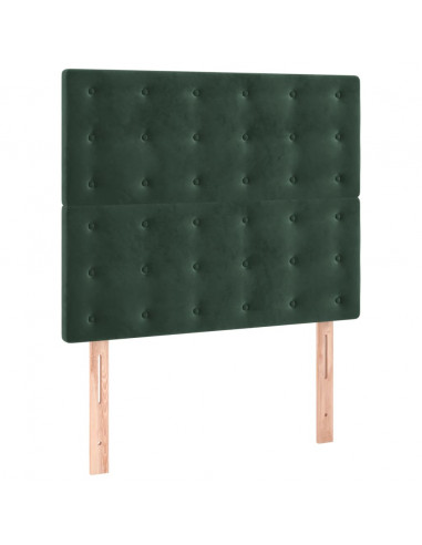 Giroletto a Molle con Materasso Verde Scuro 90x190 cm Velluto