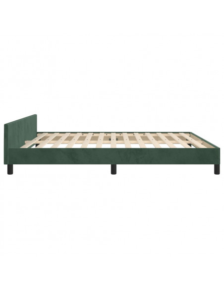 Giroletto con Testiera Verde Scuro 180x200 cm in Velluto