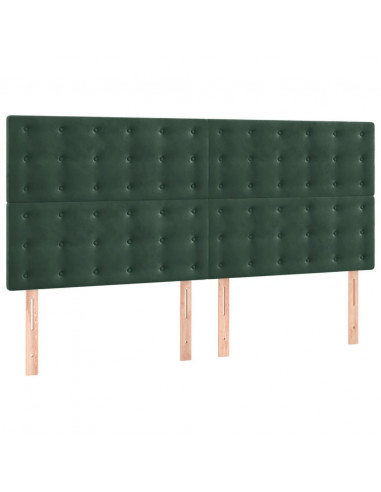 Giroletto con Testiera Verde Scuro 180x200 cm in Velluto