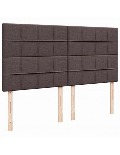 Giroletto a Molle con Materasso Marrone Scuro 200x200cm Tessuto 2