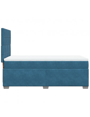 Giroletto a Molle con Materasso Blu 90x190 cm in Velluto
