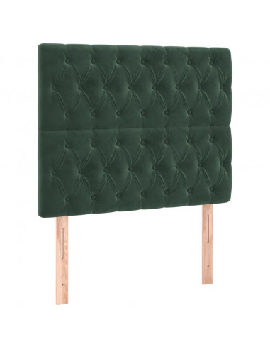 Giroletto a Molle con Materasso Verde Scuro 90x200 cm Velluto