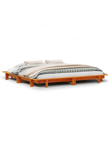 Letto senza Materasso Marrone Cera 180x200 cm in Legno di Pino