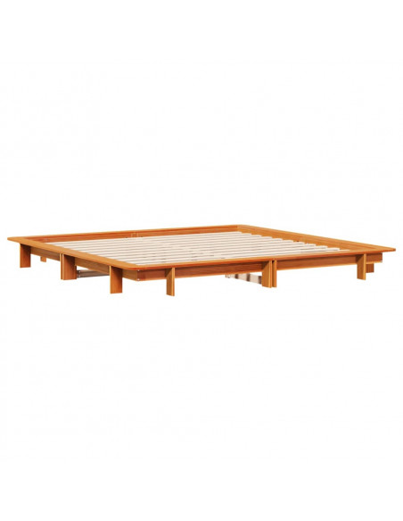 Letto senza Materasso Marrone Cera 180x200 cm in Legno di Pino