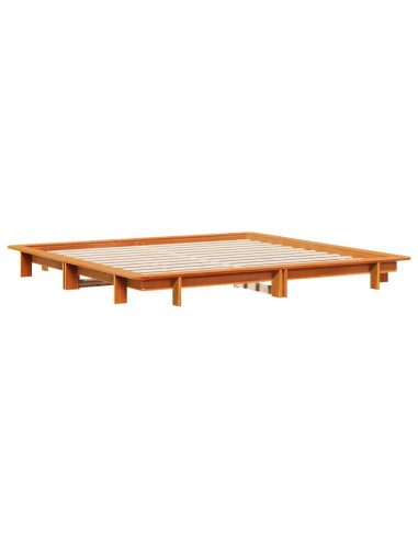 Letto senza Materasso Marrone Cera 180x200 cm in Legno di Pino