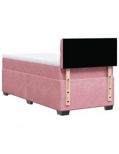 Giroletto a Molle con Materasso Rosa 90x190 cm in Velluto 2