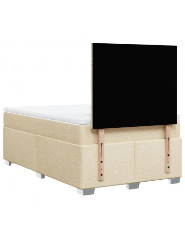 Giroletto a Molle con Materasso Crema 120x190 cm in Tessuto