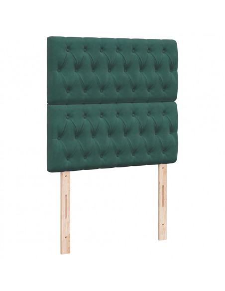 Giroletto a Molle con Materasso Verde Scuro 90x190 cm Velluto