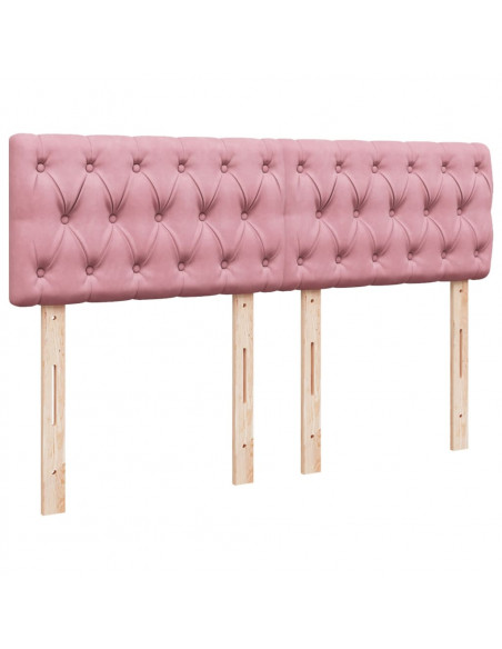 Giroletto a Molle con Materasso Rosa Scuro 140x200cm in Velluto