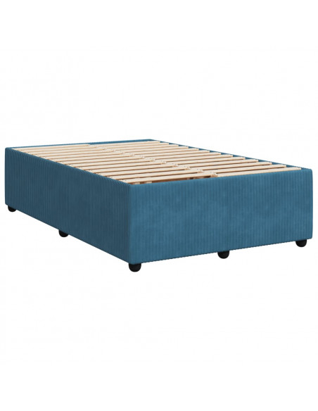 Giroletto a Molle con Materasso Blu 120x200 cm in Velluto
