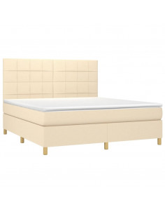 Giroletto a Molle con Materasso Crema 160x200 cm in Tessuto 2