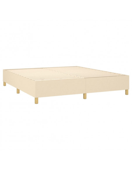 Giroletto a Molle con Materasso Crema 160x200 cm in Tessuto