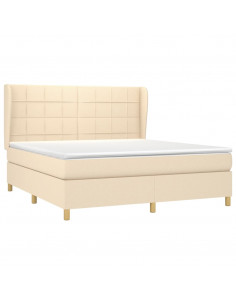 Giroletto a Molle con Materasso Crema 160x200 cm in Tessuto 2