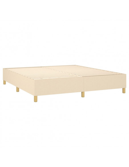 Giroletto a Molle con Materasso Crema 160x200 cm in Tessuto