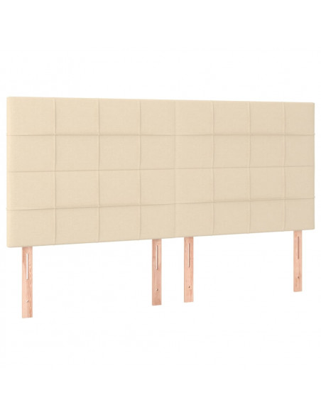 Giroletto a Molle con Materasso Crema 160x200 cm in Tessuto