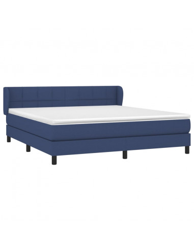 Giroletto a Molle con Materasso Blu 160x200 cm in Tessuto