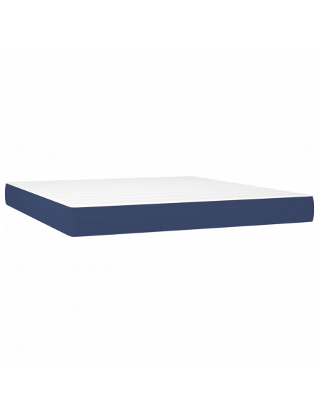 Giroletto a Molle con Materasso Blu 160x200 cm in Tessuto