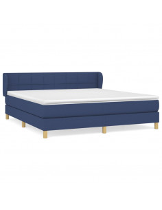 Giroletto a Molle con Materasso Blu 160x200 cm in Tessuto