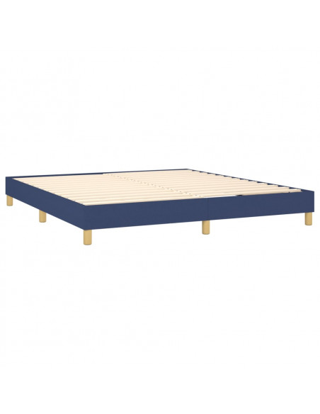 Giroletto a Molle con Materasso Blu 160x200 cm in Tessuto