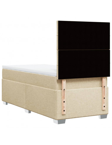 Giroletto a Molle con Materasso Crema 80x200 cm inTessuto