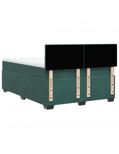 Giroletto a Molle con Materasso Verde Scuro 160x200 cm Velluto 2