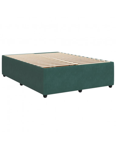 Giroletto a Molle con Materasso Verde Scuro 160x200 cm Velluto