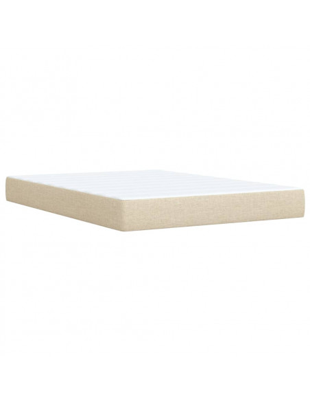 Giroletto a Molle con Materasso Crema 160x200 cm in Tessuto