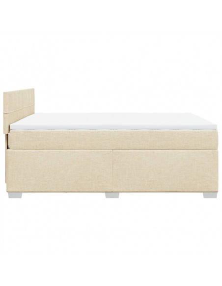 Giroletto a Molle con Materasso Crema 160x200 cm in Tessuto