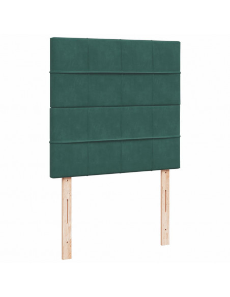 Giroletto a Molle con Materasso Verde Scuro 80x200 cm Velluto